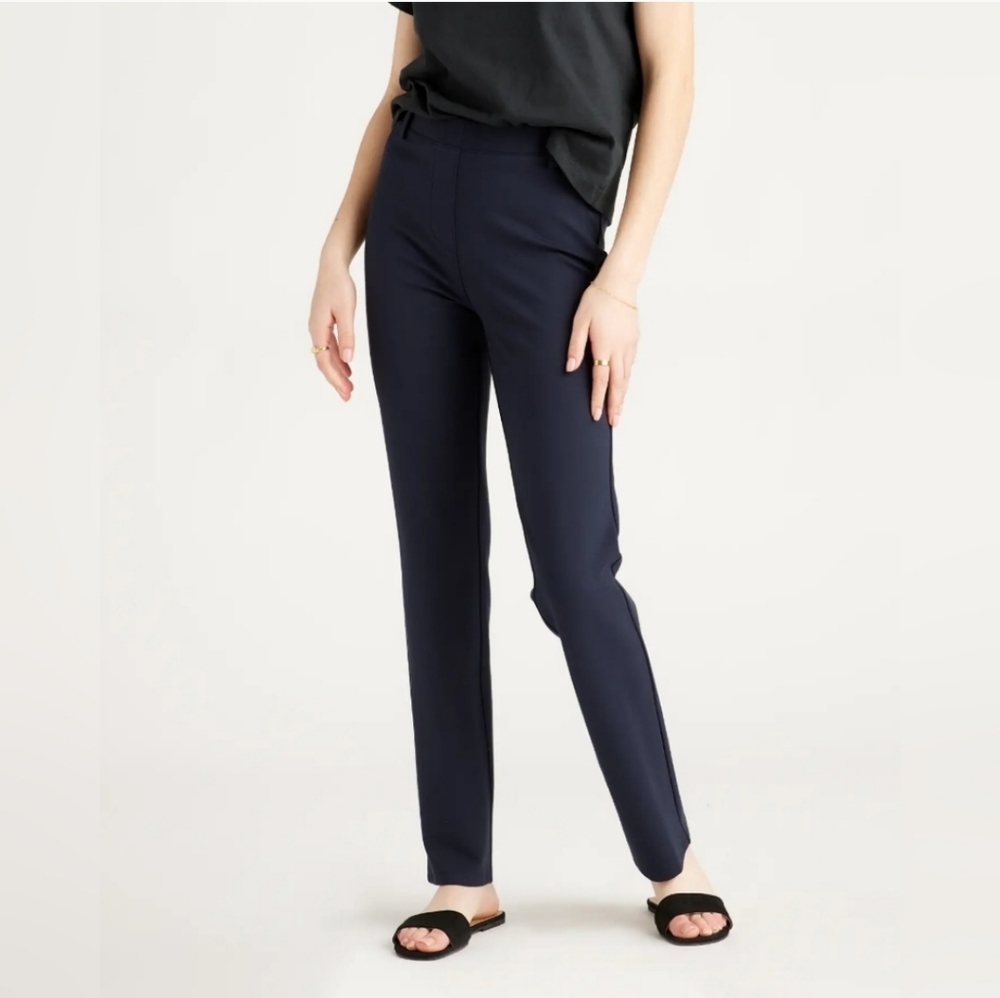 Quince Ponte Straight Leg Pant – Petite Navy Med